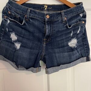 7 For All Mankind Broken Twill Mid Roll Shorts Size 30